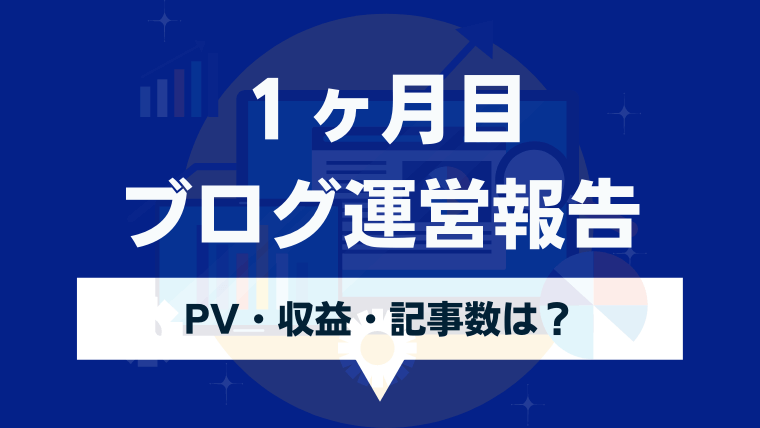 ブログ始めて1ヶ月目のPV・収益・記事数